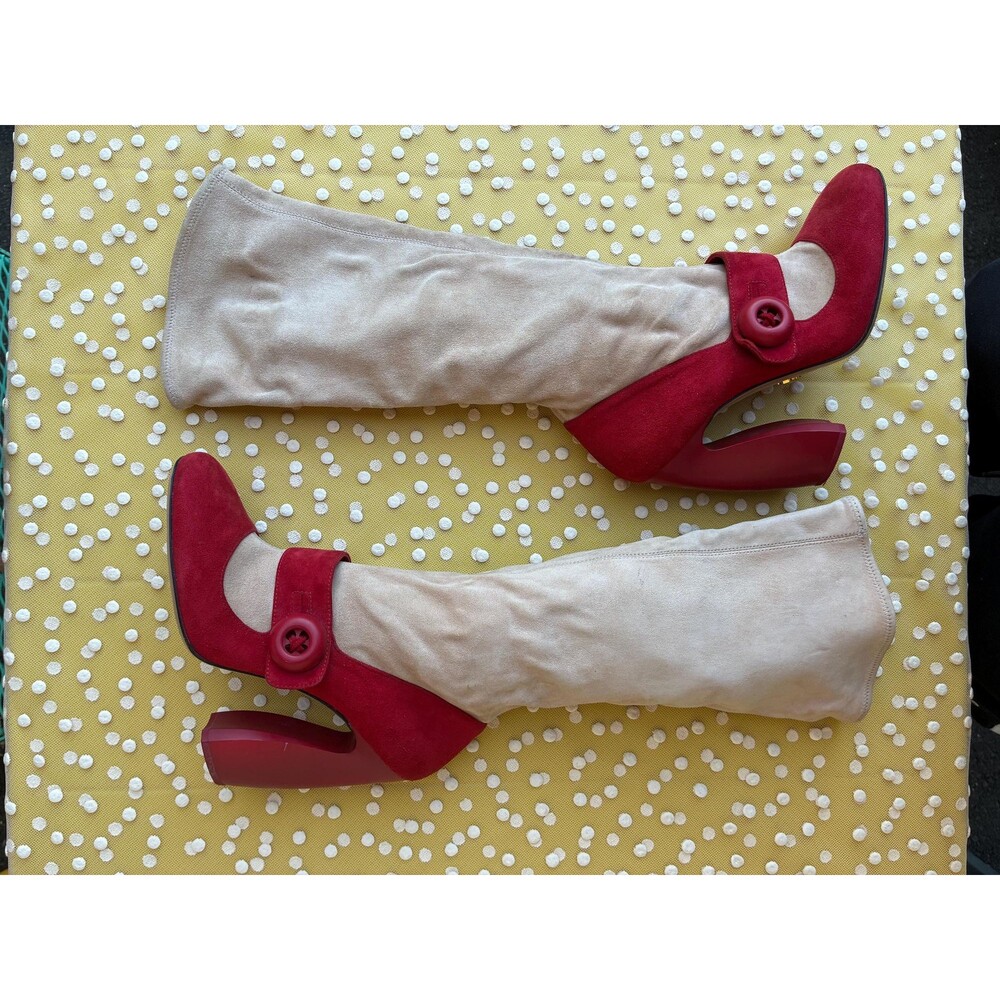 FW 2011 Prada Mary Jane illusion boots size 38 - Picture 3 of 16